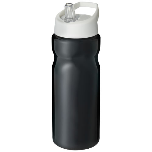 Bouteille de sport à couvercle 650ml personnalisée H2O Active® Base noir / blanc